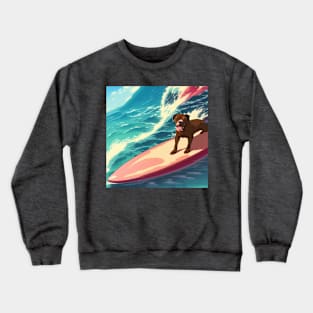 Pitbull Surfing! Crewneck Sweatshirt